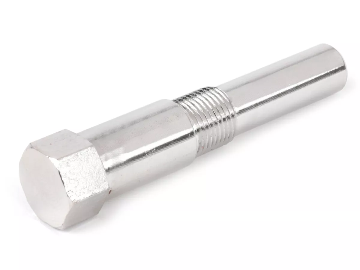 Piston locking tool (long version) -M14 x 1.25- (type NGK E-spark plug) - Vespa Smallframe V50, PV, ET3, PK, Largeframe PX, T5, Cosa, Sprint, Rally, VBB, Wideframe V1-15,V30-33, VL, VB, ACMA, Lambretta LI, SX, TV, GP