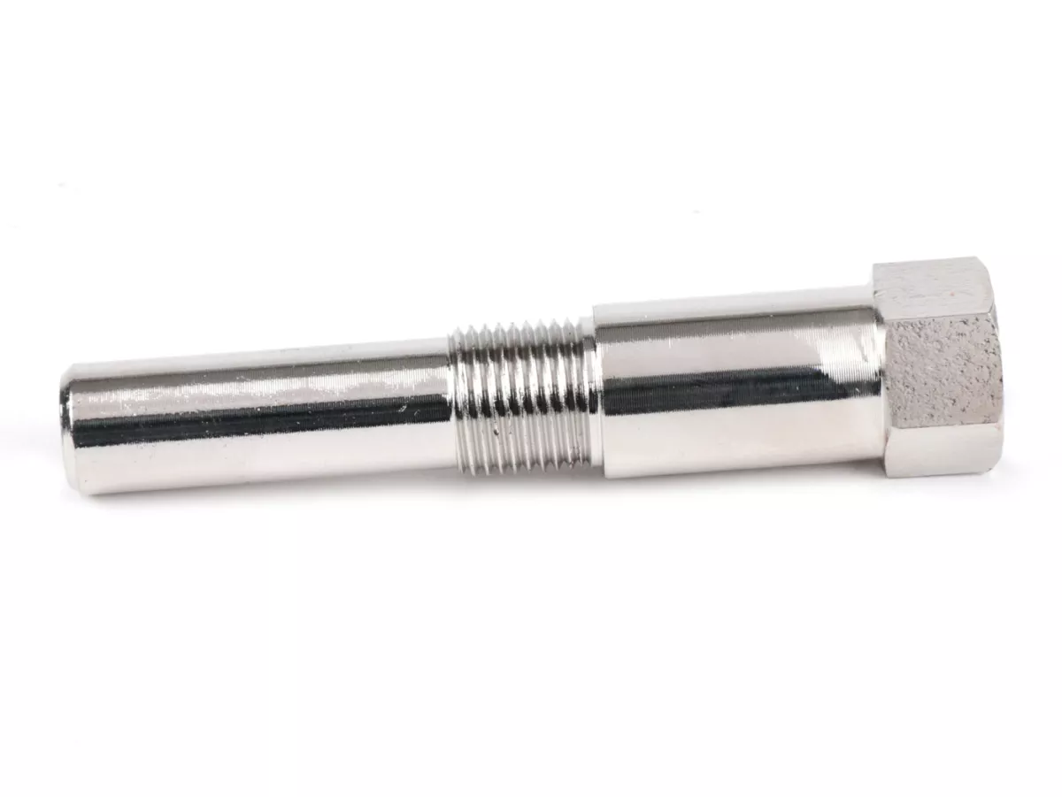 Piston locking tool (long version) -M14 x 1.25- (type NGK E-spark plug) - Vespa Smallframe V50, PV, ET3, PK, Largeframe PX, T5, Cosa, Sprint, Rally, VBB, Wideframe V1-15,V30-33, VL, VB, ACMA, Lambretta LI, SX, TV, GP