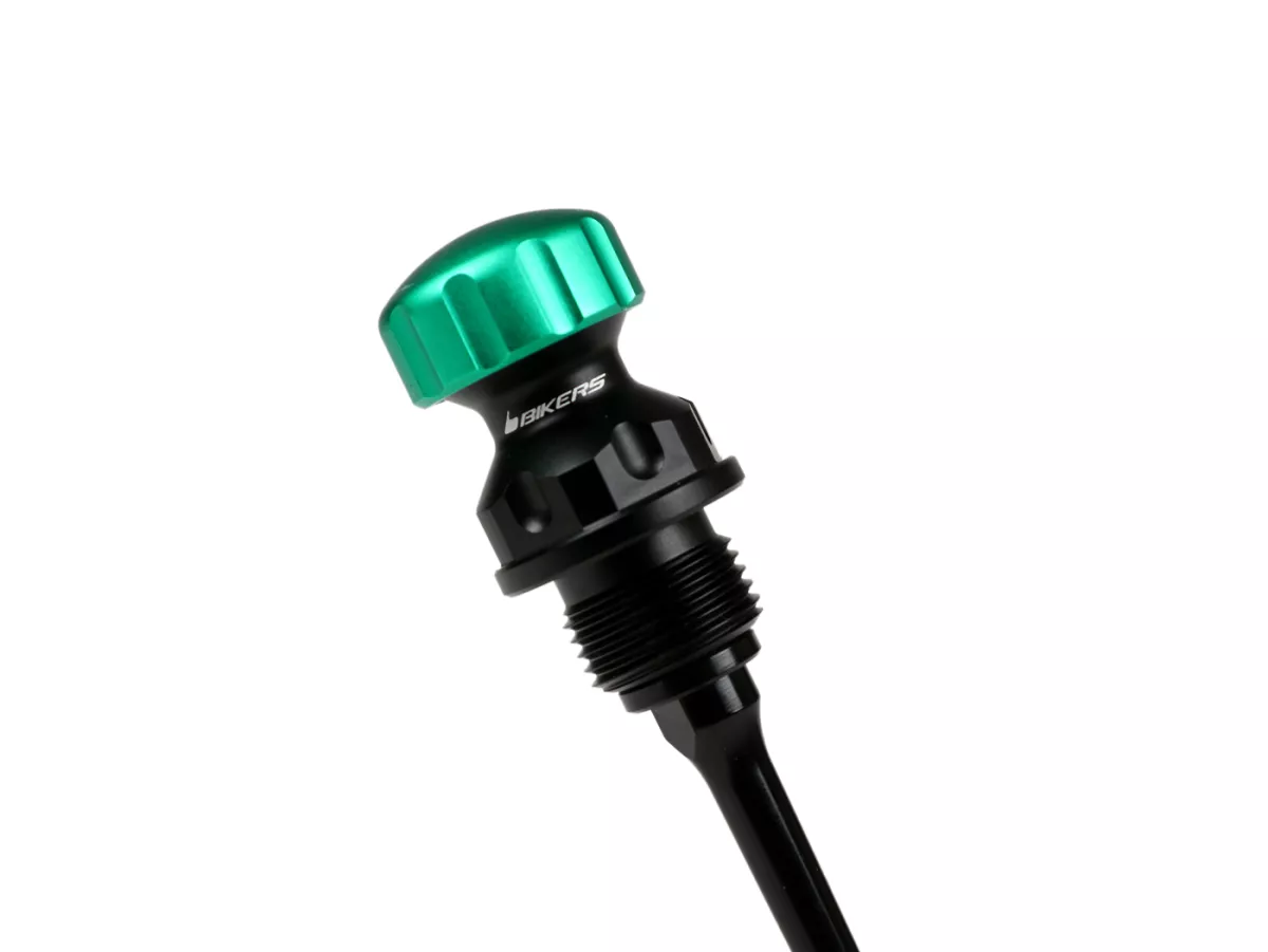 Oil filler cap with dipstick for engine oil -BIKERS, silver, green, orange, blue - Sprint 125 (RP8M82111, ZAPM81300, ZAPM81301, ZAPMA1300), Vespa Sprint 150 (ZAPM81401, ZAPMA1400), Vespa GTS 125 3V (RP8M45310, RP8M45312), Vespa GTS 150 3V (RP8M45410), Ves