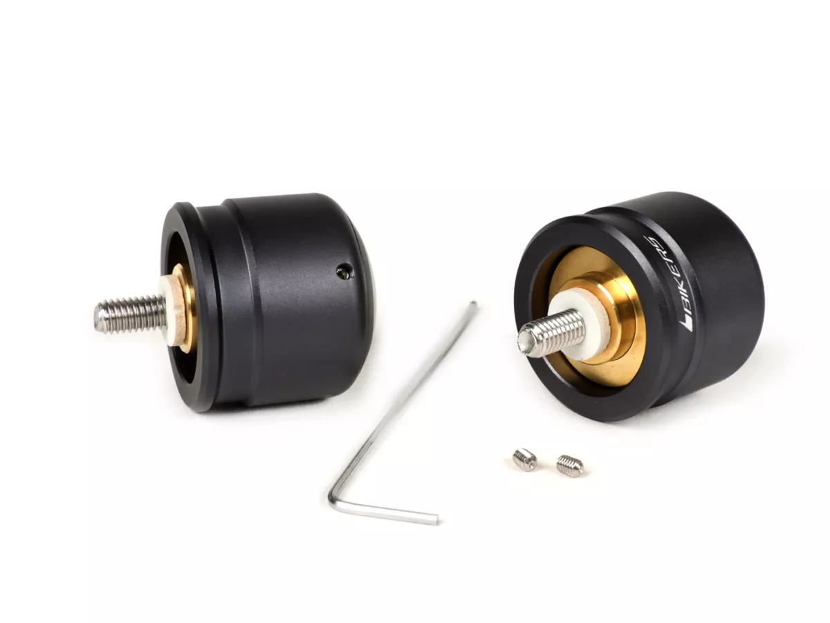 Pair of handlebar end weights, antivibration -BIKERS, silver, green, orange, blue - Vespa GT/GTL 125-200, GTS 125-300, GTV 125-300, Aprilia Scarabeo 400/500, SR Max 125-300, Gilera GP 800, Nexus 125-500, Piaggio Beverly 125-500, Piaggio X10 125, X8 400 -