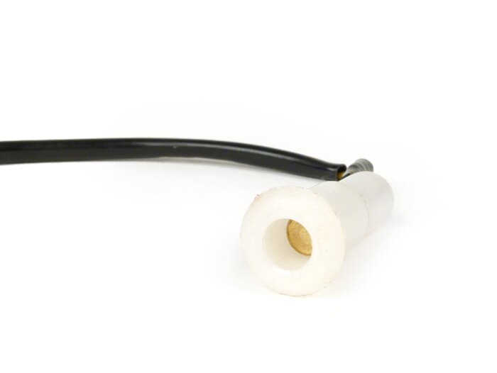 Indikatorplugganslutning -LML- Vespa PX80, PX125, PX150, PX200- sidokåpor med inre lås - Ø12,8mm, med kabel, anslutningsplugg 2mm (rund, hona) - vänster