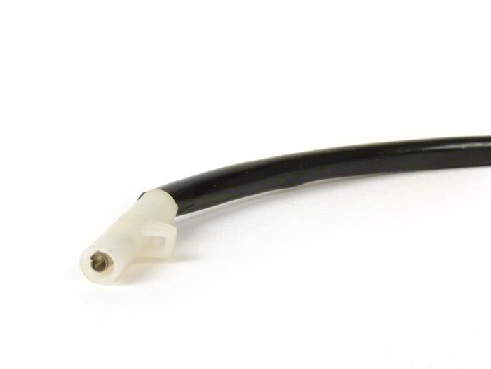 Indikatorplugganslutning -LML- Vespa PX80, PX125, PX150, PX200- sidokåpor med inre lås - Ø12,8mm, med kabel, anslutningsplugg 2mm (rund, hona) - vänster