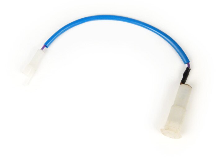 Indicator wire -LML- Vespa PX80, PX125, PX150, PX200- side panels with internal fastener - Ø12.8mm, with wire, connector plug 2mm (round, male) - rhs