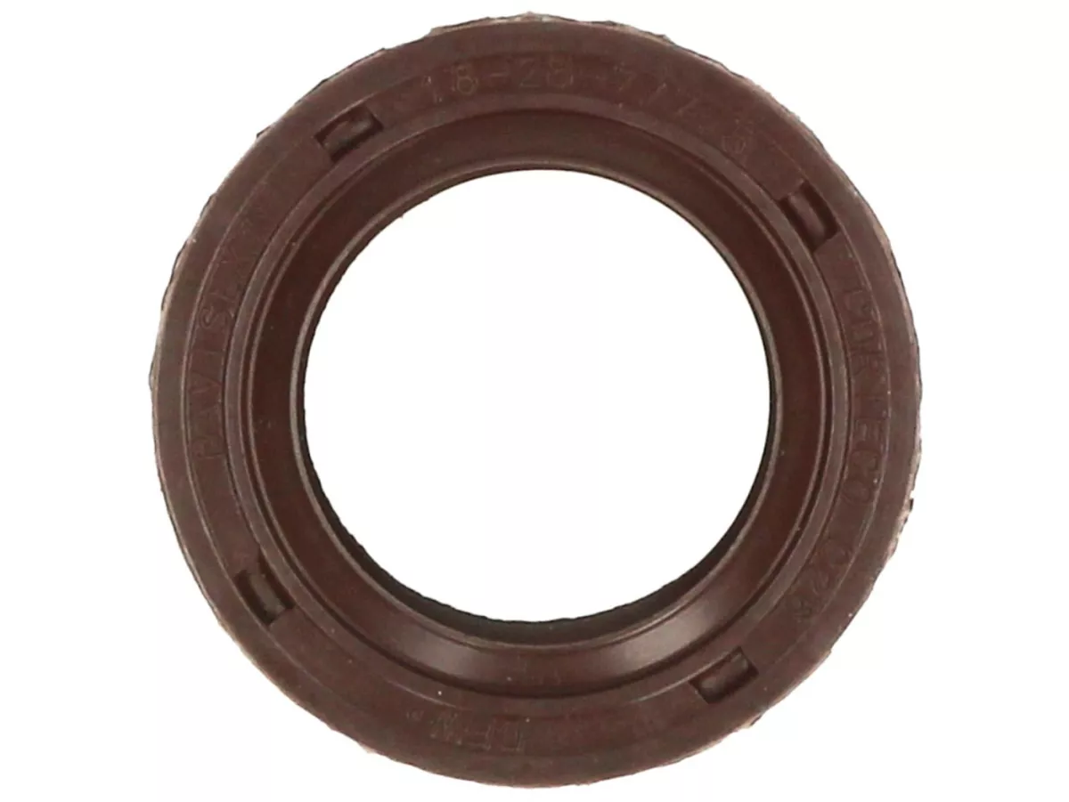 Segel oli 18x28x7mm - (digunakan untuk sisi poros engkol alternator Piaggio 50 ccm 2-tak, Piaggio 125 ccm 4-tak (generasi pertama)) - ET4 125, HABANA125, LIBERTY125, MOJITO125, SFERA125, TORPEDO125