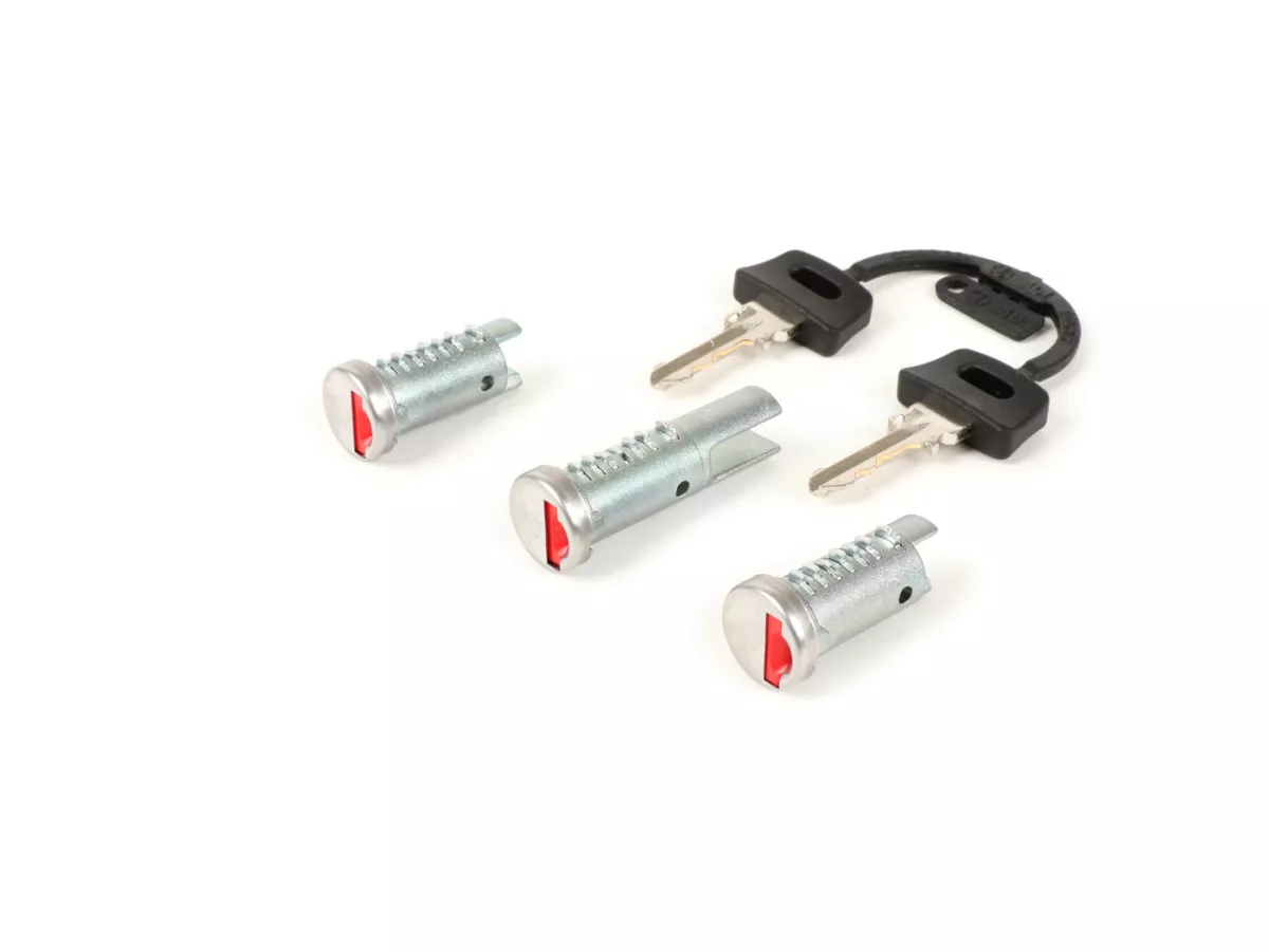 Set cilindro serratura -QUALITÀ OEM- Vespa PK XL2, PK HP - 3 pezzi