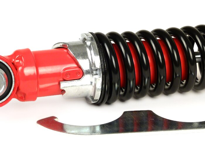 Shock absorber front -CIF 195mm, adjustable- Vespa V50, PV125, ET3 - red