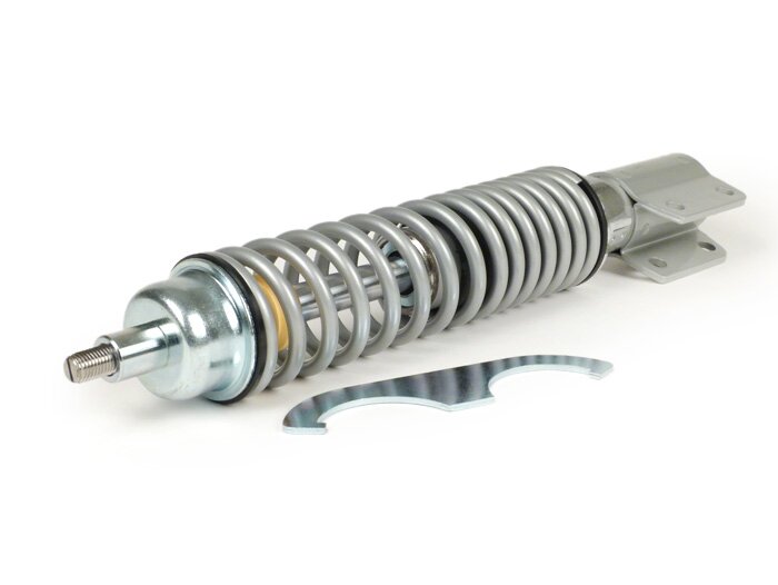 Shock absorber front -CIF 255mm, adjustable- Vespa PX80, PX125, PX150, PX200, T5 125cc - silver