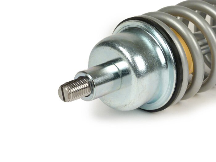Shock absorber front -CIF 255mm, adjustable- Vespa PX80, PX125, PX150, PX200, T5 125cc - silver