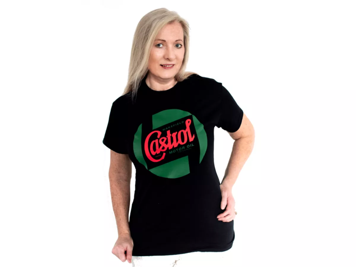 Kaos -CASTROL, Klasik- hitam - M