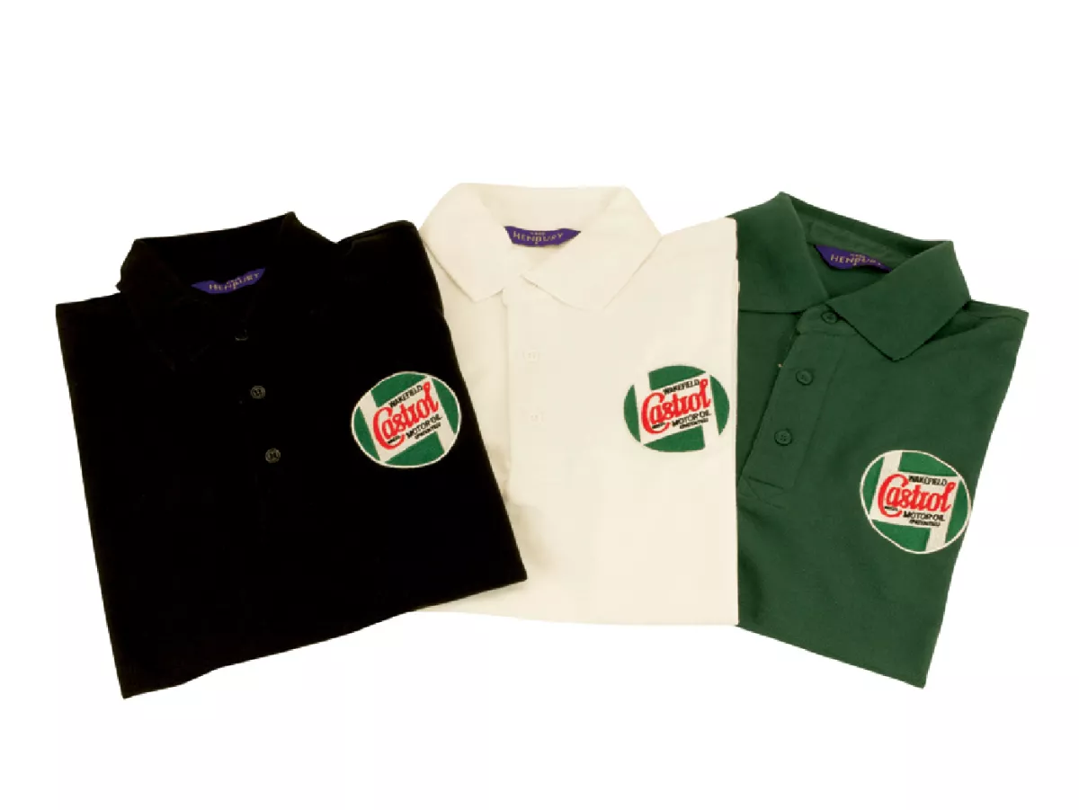 Poloshirt -CASTROL, Klassiek- Heren - zwart - L