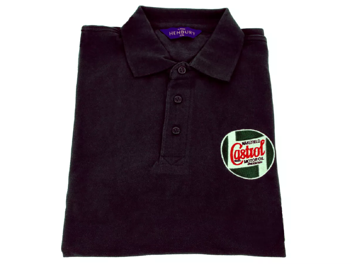 Poloshirt -CASTROL, Klassiek- Heren - zwart - L
