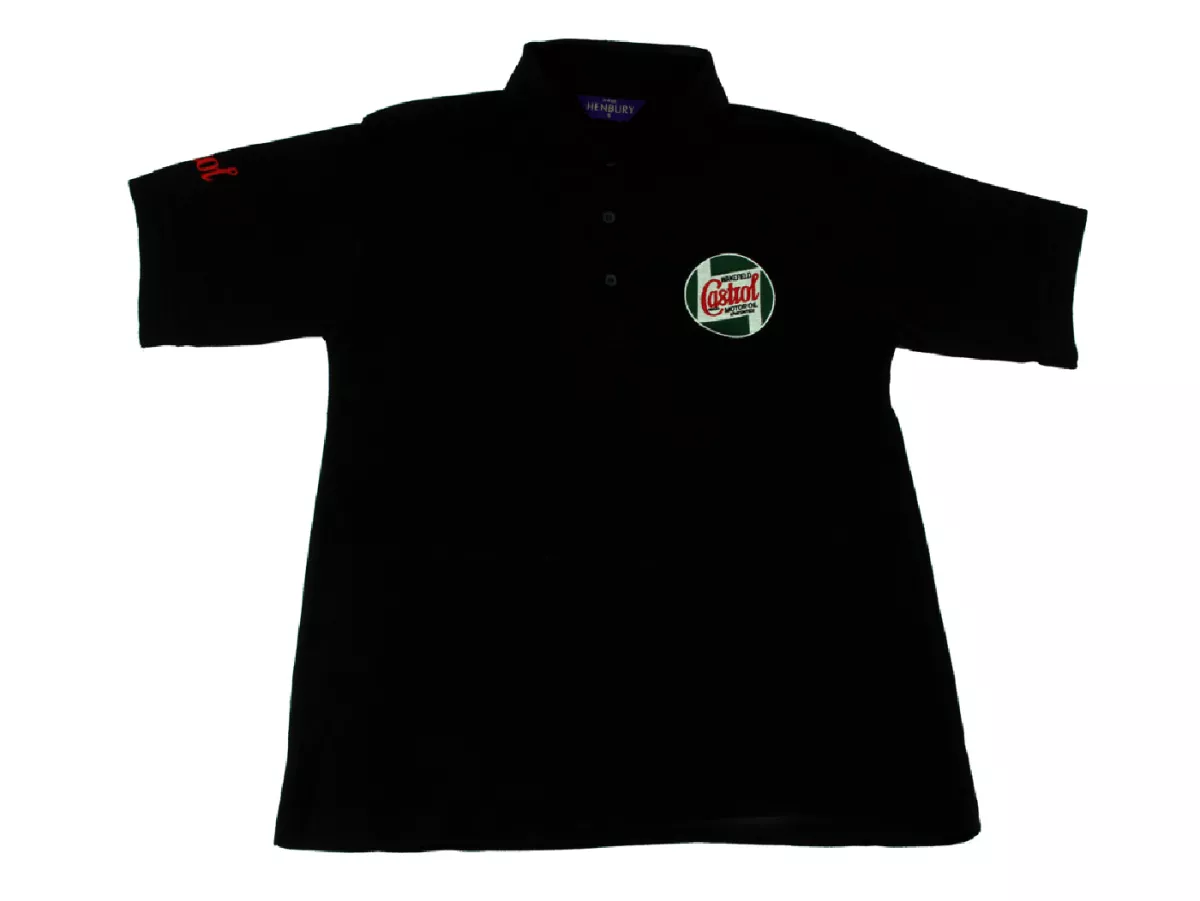 Poloshirt -CASTROL, Klassiek- Heren - zwart - L