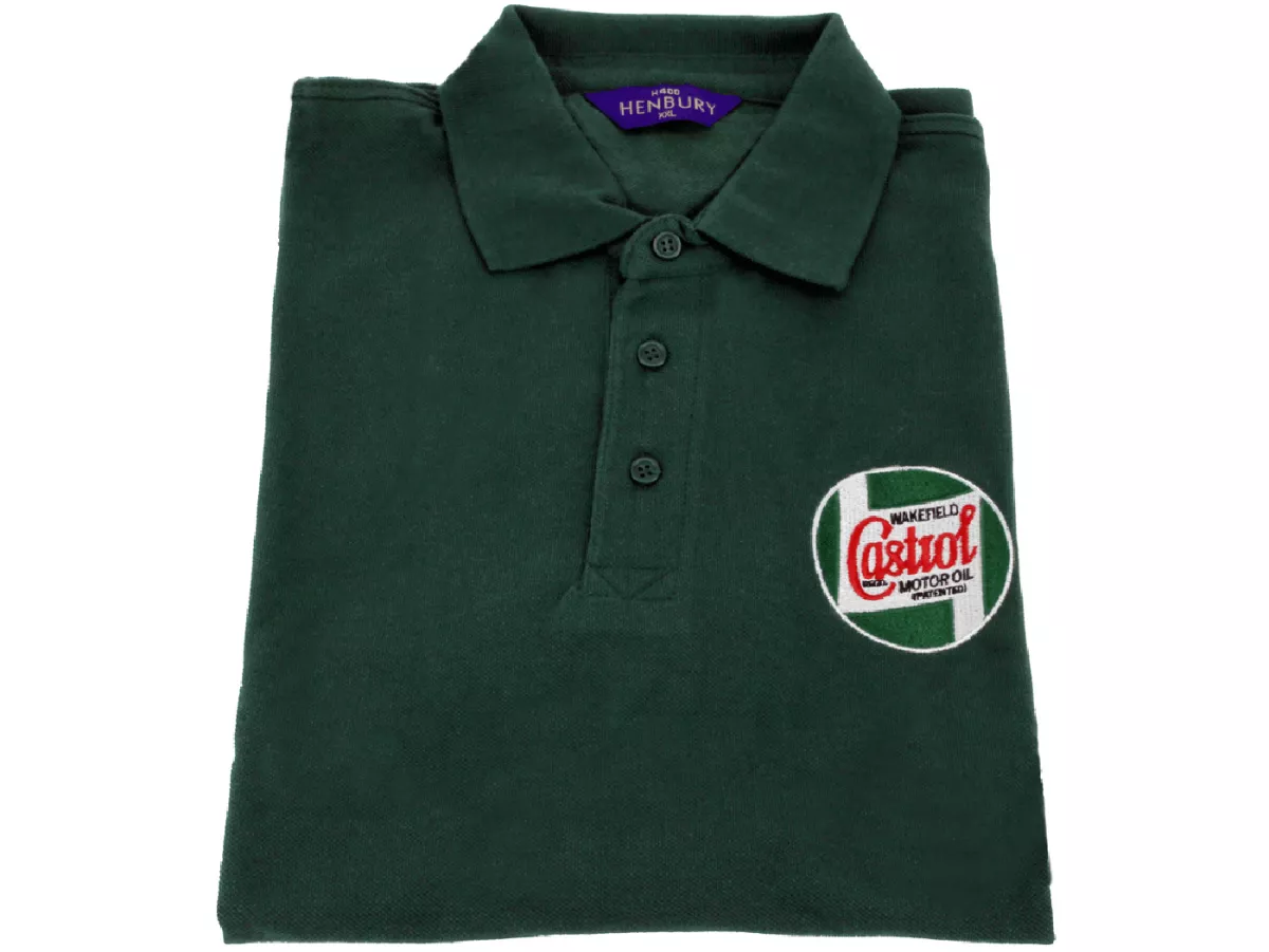 Poloshirt -CASTROL, Klassiek- Heren - groen - M