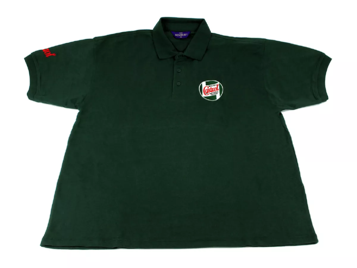 Poloshirt -CASTROL, Klassiek- Heren - groen - M