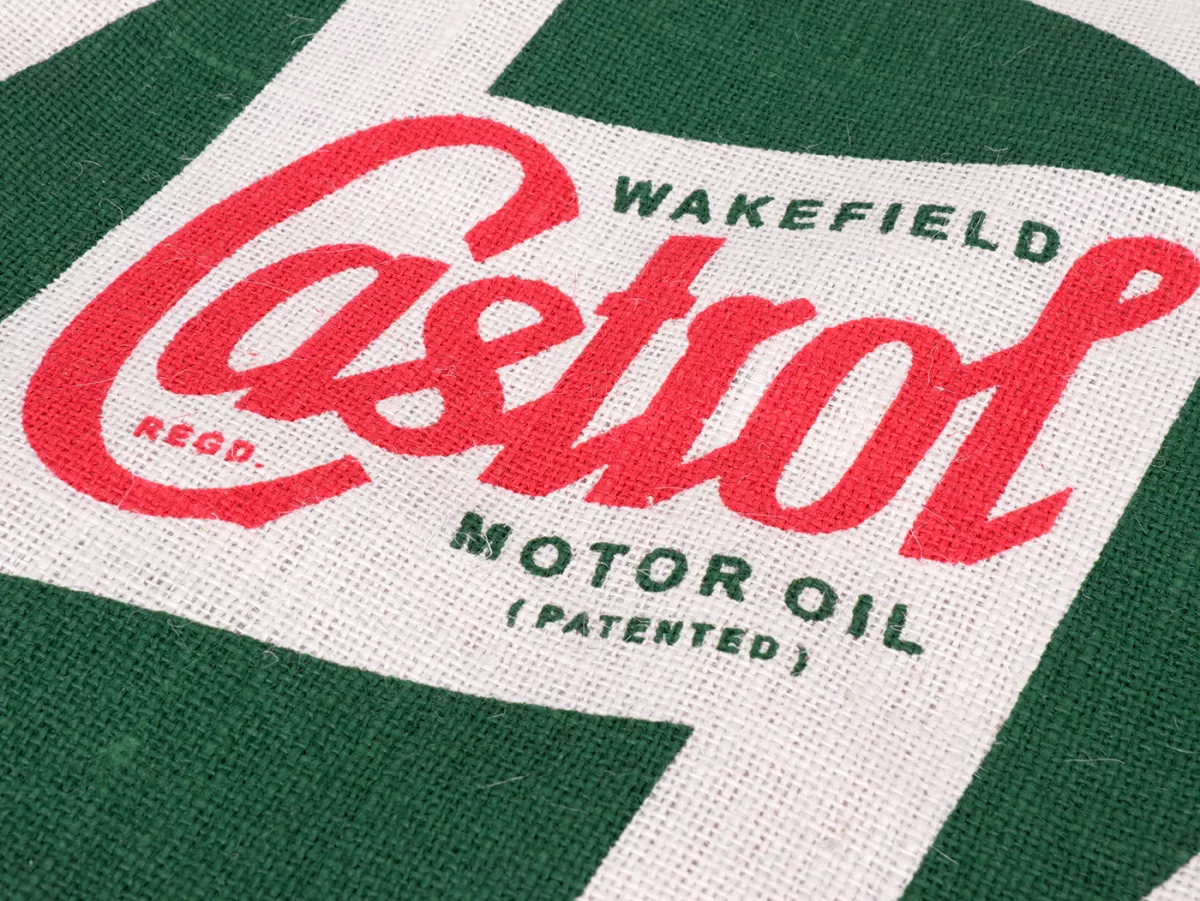Bolsa de transporte -CASTROL, Classic- yute, blanca, asas cortas