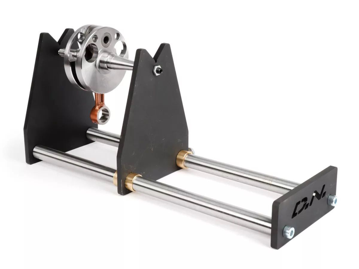 Soporte de equilibrado -D.N. Performance CAT350- utilizado para medir la concentricidad de cigüeñales (motores de 2 y 4 tiempos / 1 y 2 cilindros)