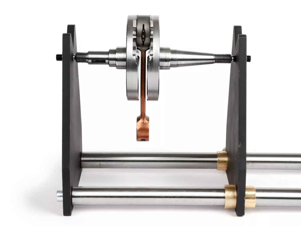 Soporte de equilibrado -D.N. Performance CAT350- utilizado para medir la concentricidad de cigüeñales (motores de 2 y 4 tiempos / 1 y 2 cilindros)