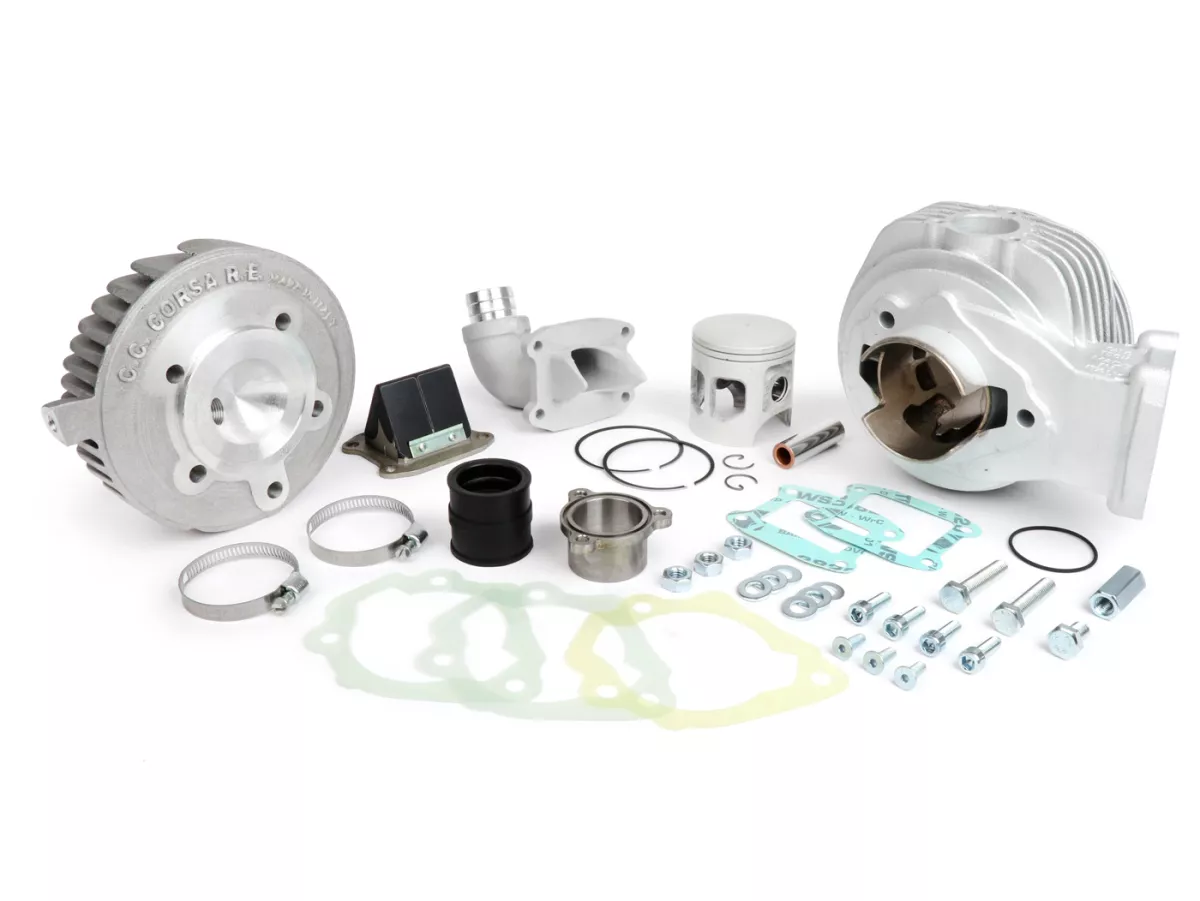 Cilindro -CC CORSA 160 ccm MEMBRANA ENTRADA, Bastidor ancho, Faro Basso, Ø=60mm, carrera=57mm- Vespa 1953-1959, VM, VN, ACMA, VB1T, VGL1T, VL1T