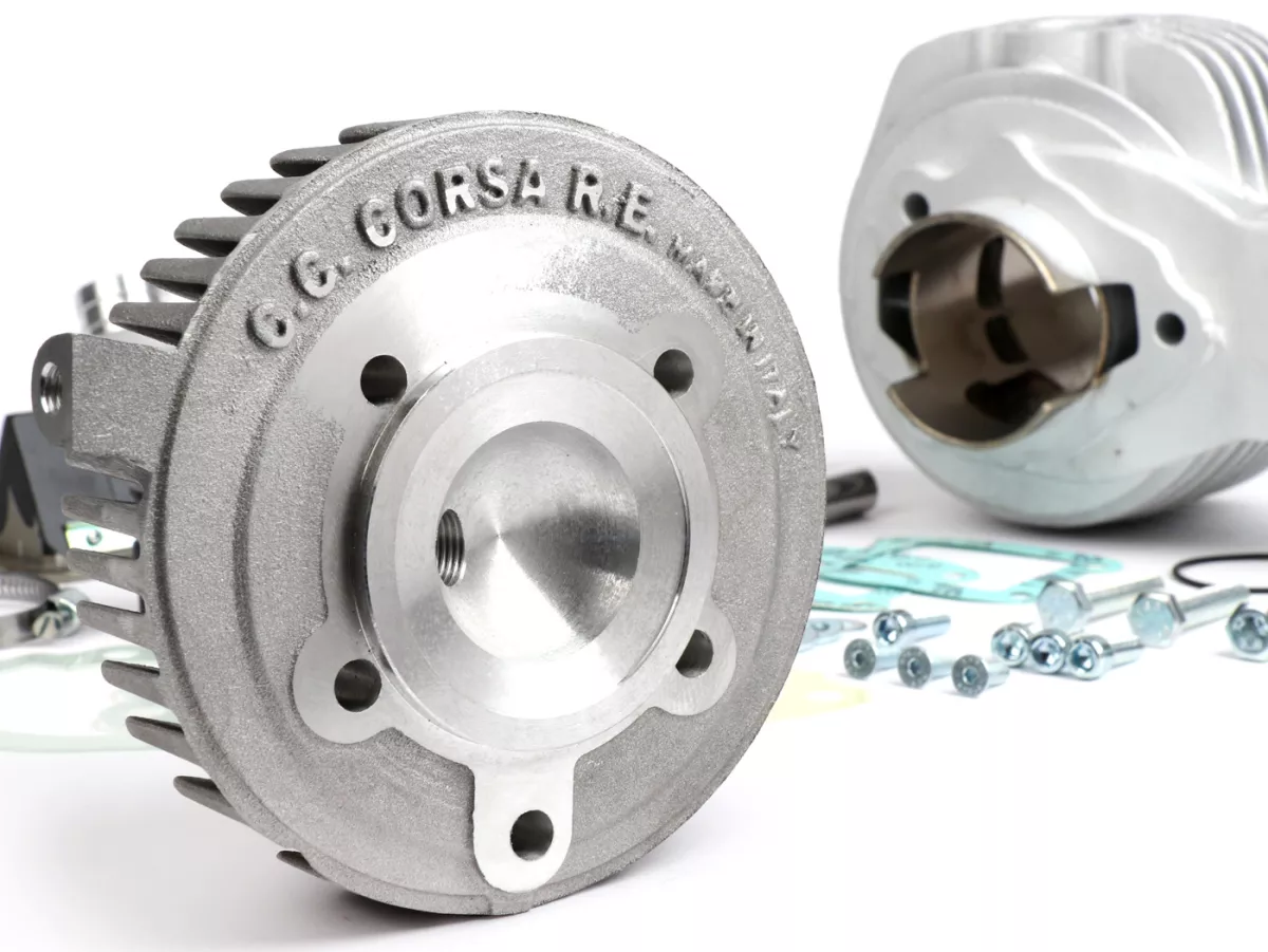 Cilindro -CC CORSA 160 ccm MEMBRANA ENTRADA, Bastidor ancho, Faro Basso, Ø=60mm, carrera=57mm- Vespa 1953-1959, VM, VN, ACMA, VB1T, VGL1T, VL1T