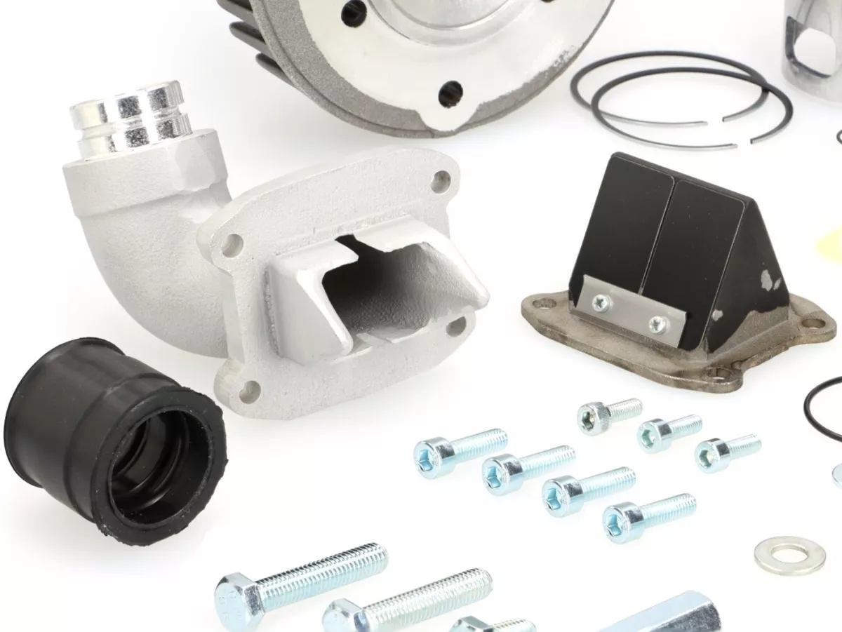 Cilinder -CC CORSA 175 ccm MEMBRANE INLET, Breedframe, Faro Basso, Ø=61mm, slag=60mm- Vespa 1953-1959, VM, VN, ACMA, VB1T, VGL1T, VL1T