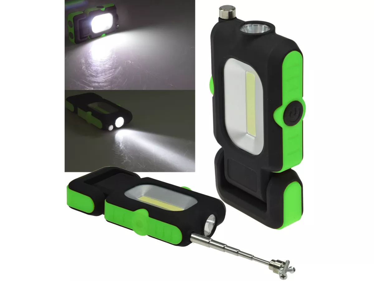 Linterna - Luz de inspección -CHILITEC cob LED con base magnética, 220lm- 60x125x24mm