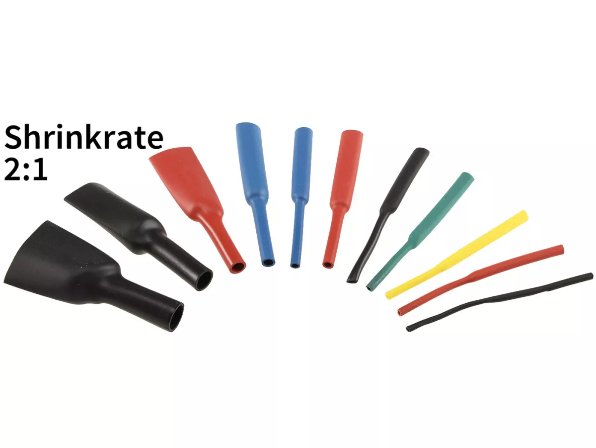 Shrink sleeve set -CHILITEC 560 pcs- multi coloured - Ø=13mm 20x, 10mm 24x ,7mm 24x, 6mm 26x, 5mm 26x, 4mm 40x, 3,5mm 50x, 3mm 50x, 2,5mm 50x, 2mm 70x, 1,5mm 70x, 1mm 90x