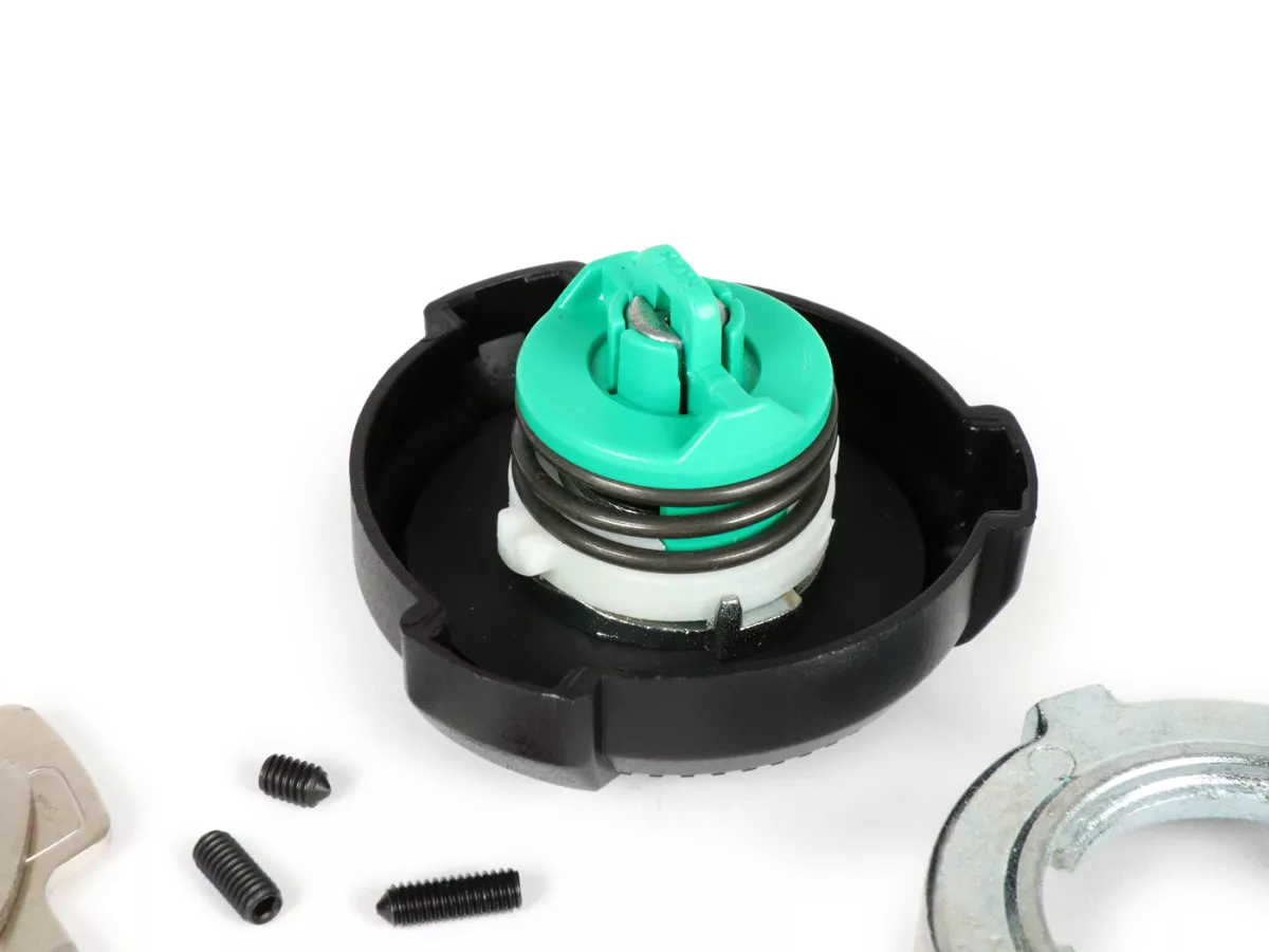 Tutup tangki dapat dikunci -CIF- Piaggio Ciao, SI, Bravo - termasuk adaptor universal yang cocok untuk tabung tangki Ø33-48mm