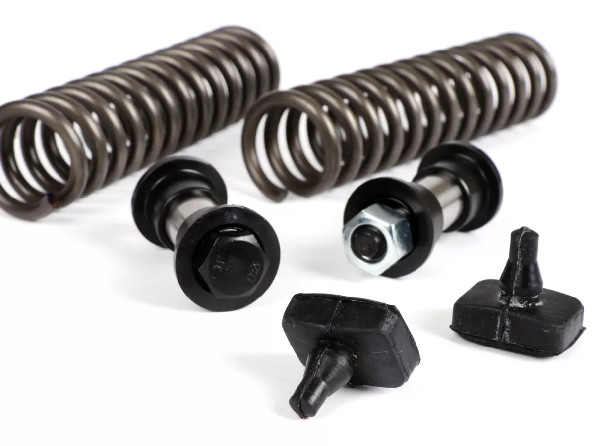Kit de mantenimiento soporte eje -CIF- Piaggio Ciao PX incl. tornillos, casquillos, muelles, topes de goma