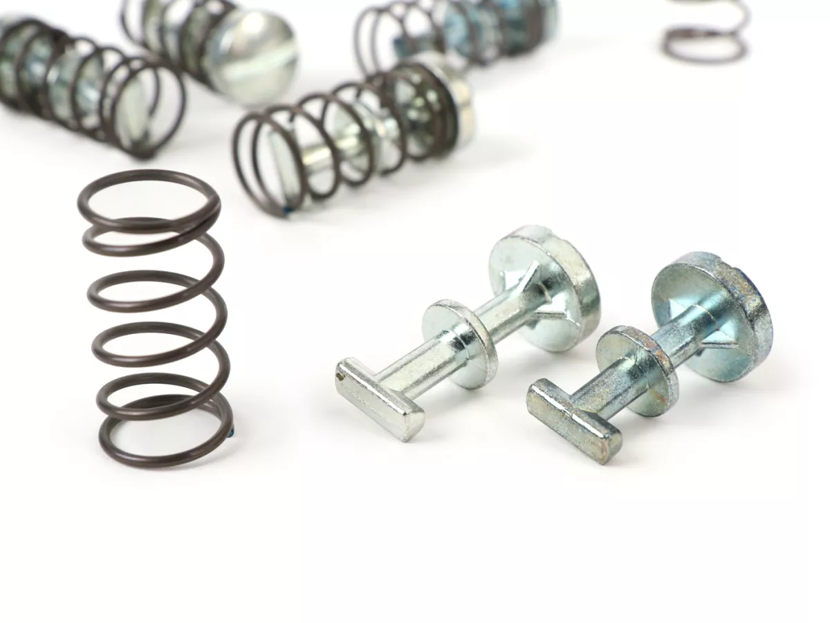 Retainers and springs for lateral cover -CIF, (4x long, 2x short)- Piaggio Ciao PX