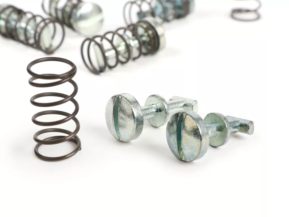 Retainers and springs for lateral cover -CIF, (4x long, 2x short)- Piaggio Ciao PX