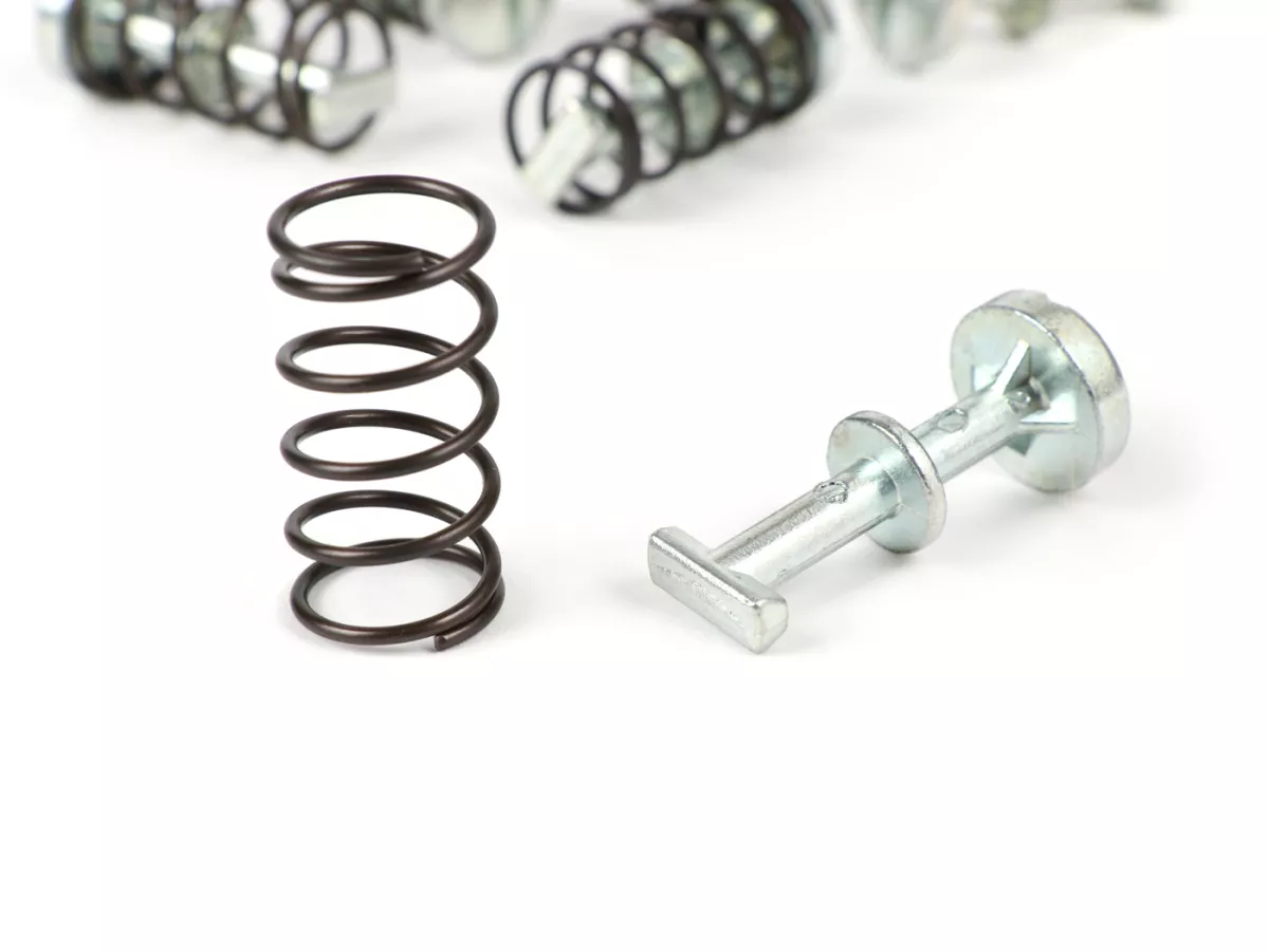 Retainers and springs for lateral cover -CIF, (6x long)- Piaggio SI, SI FL, Bravo (1982)