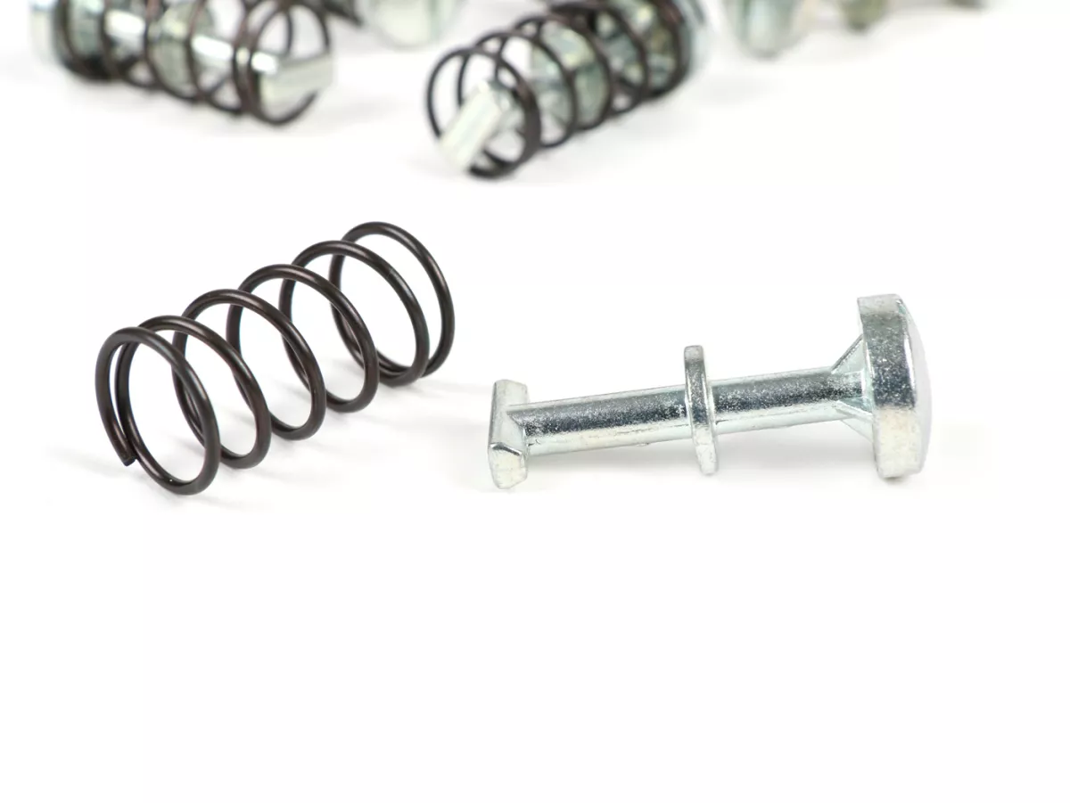 Retainers and springs for lateral cover -CIF, (6x long)- Piaggio SI, SI FL, Bravo (1982)