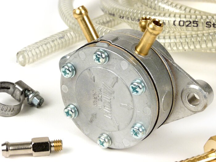 Benzinepompset -MIKUNI- Debiet 20 l/u - Type spiraalversterkte Toyox-slang