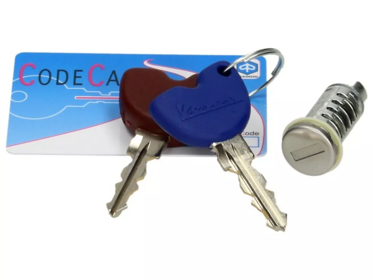 Låscylinder -PIAGGIO, Masterkey, Slavekey, Codecard- Vespa GT 250 (ZAPM45102), Vespa GT L 125 (ZAPM31100, ZAPM31101), Vespa GT L 200 (ZAPM31200), Vespa GTS 125 (ZAPM31300), Vespa GTS 250 (ZAPM45100, ZAPM45101), Vespa GTS 300 (ZAPM45200, ZAPM45202, ZA