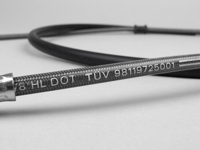Brake hose -PIAGGIO- Gilera Runner 50 (- 2005, ZAPC14, ZAPC36), Runner 50 (2006-, ZAPC46), Piaggio NRG (ZAPC18), NRG MC2 (ZAPC04), NRG MC3 (ZAPC32), NRG Power (ZAPC45) - rear