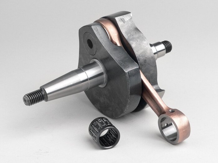 Crankshaft -MAZZUCCHELLI Standard (rotary slider)- Vespa PV125, ET3 125, PK80 S, PK125 S (Ø 19mm cone)