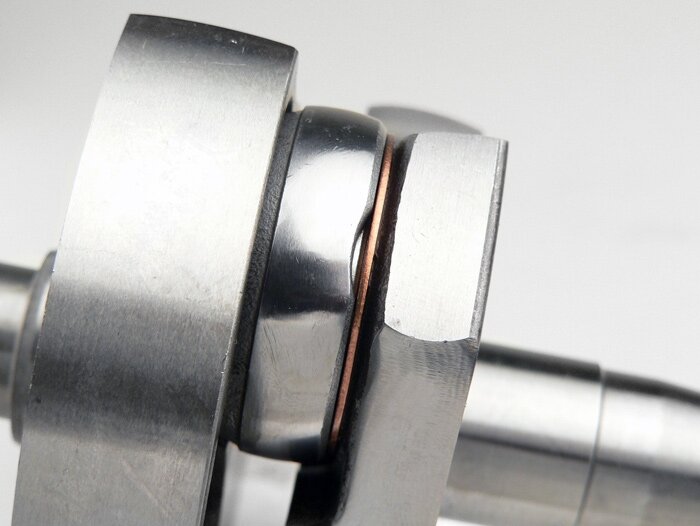 Crankshaft -MAZZUCCHELLI Racing (rotary slider)- Vespa PV125, ET3 125, PK80 S, PK125 S (Ø 19mm cone)