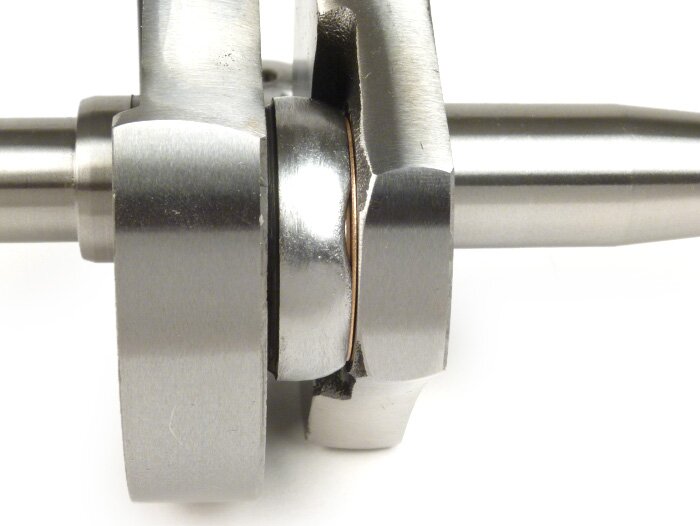 Vevaxel -TAMENI Racing (roterande ventil), 51 mm slaglängd, 97 mm vevstake- Omvandlingsaxel Vespa PK50 XL/XL2 till 125 cc (Ø 20 mm kon).