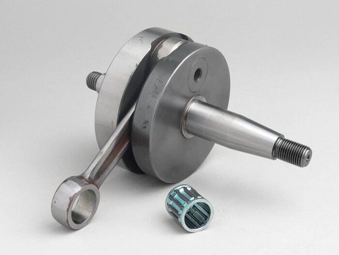 Krukas -MAZZUCCHELLI RACING (voor membraaninlaat) volledige wang, 51mm slag, 97mm drijfstang- Ombouwas Vespa PK50 XL/XL2 naar 125cc (Ø 20mm kegel)