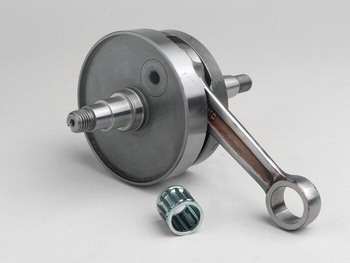 Krukas -MAZZUCCHELLI RACING (voor membraaninlaat) volledige wang, 51mm slag, 97mm drijfstang- Ombouwas Vespa PK50 XL/XL2 naar 125cc (Ø 20mm kegel)