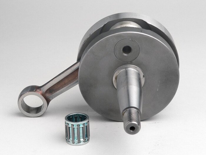 Krukas -MAZZUCCHELLI RACING (voor membraaninlaat) volledige wang, 51mm slag, 97mm drijfstang- Ombouwas Vespa PK50 XL/XL2 naar 125cc (Ø 20mm kegel)
