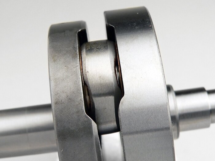 Krukas -MAZZUCCHELLI RACING (voor membraaninlaat) volledige wang, 51mm slag, 97mm drijfstang- Ombouwas Vespa PK50 XL/XL2 naar 125cc (Ø 20mm kegel)