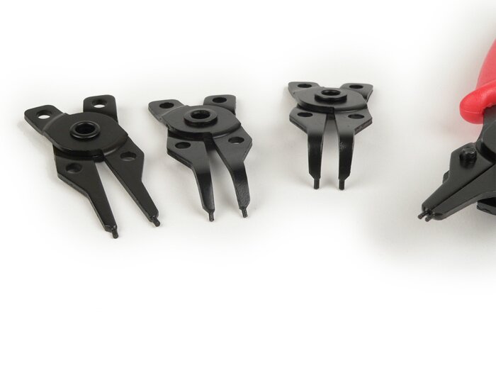 Circlip pliers -OEM-QUALITY- for internal and external circlips Ø=10-50mm (incl. 4 different heads 2 bent, 2 straight)