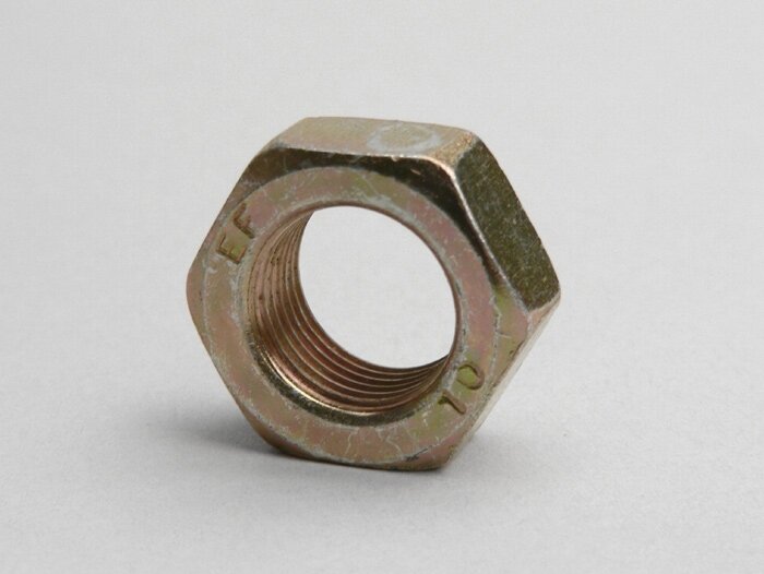 Nut flat type -DIN 936- M18 x 1.5 (used for crankshaft (drive side) Piaggio Master 400-500cc)