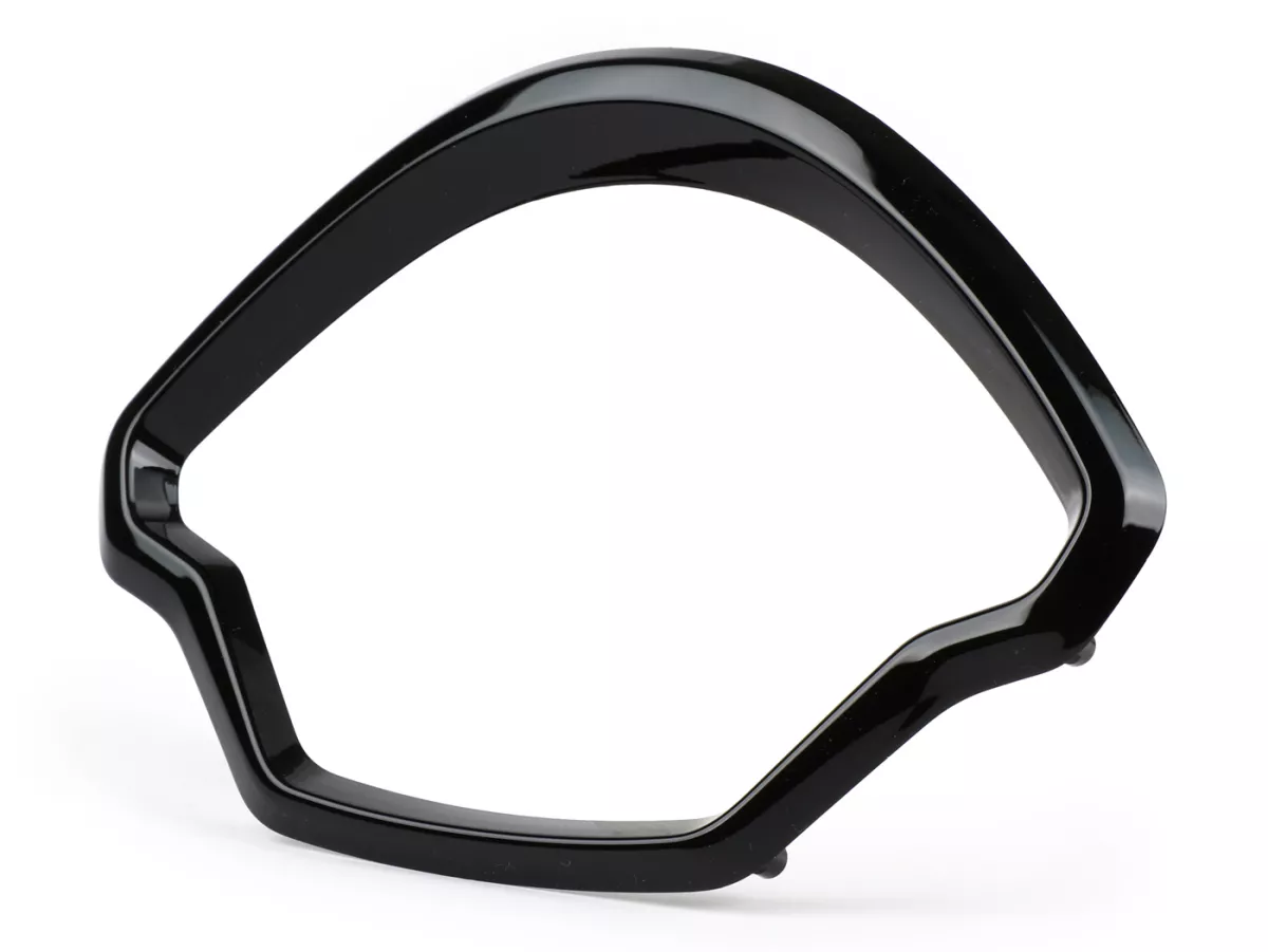 Speedo bezel, shiny black -PIAGGIO, Super Sport, Super- Vespa GTS 125 (ZAPMD3202, ZAPMD3203), Vespa GTS 300 HPE (ZAPMD3103, ZAPMD3104)