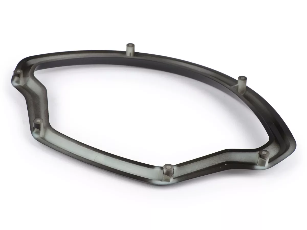 Speedo bezel, shiny black -PIAGGIO, Super Sport, Super- Vespa GTS 125 (ZAPMD3202, ZAPMD3203), Vespa GTS 300 HPE (ZAPMD3103, ZAPMD3104)