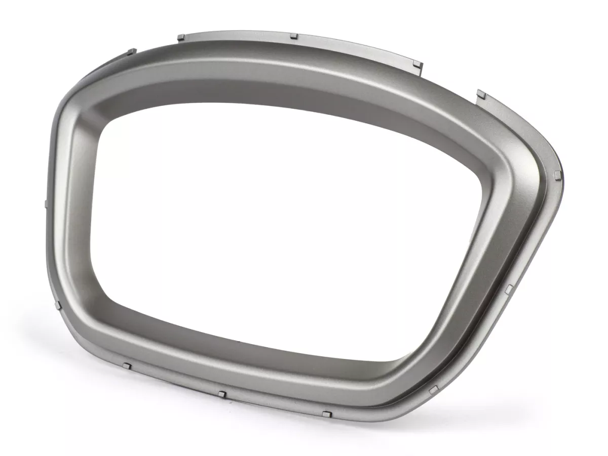 Speedo bezel, silver-gray -PIAGGIO, Super Tech- Vespa GTS 125 (ZAPMD3202, ZAPMD3203), Vespa GTS 300 HPE (ZAPMD3103, ZAPMD3104)