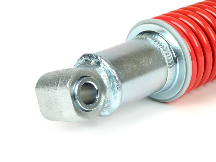 Shock absorber front -PIAGGIO, 240mm- Vespa GTS 125-300 (2014-2016) - body: silver, spring: red, bottom seating: lug