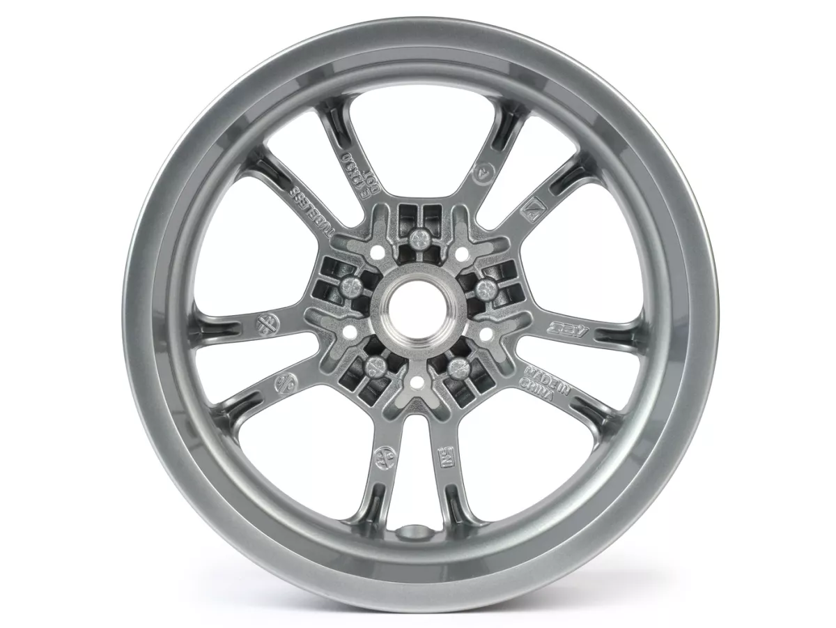 Roda, abu-abu, belakang -PIAGGIO 3.00-12 inci - 10 jari-jari - Vespa GTS, GTS Super, GTV, Sei Giorni, GT 60, GT, GT L 125-300ccm