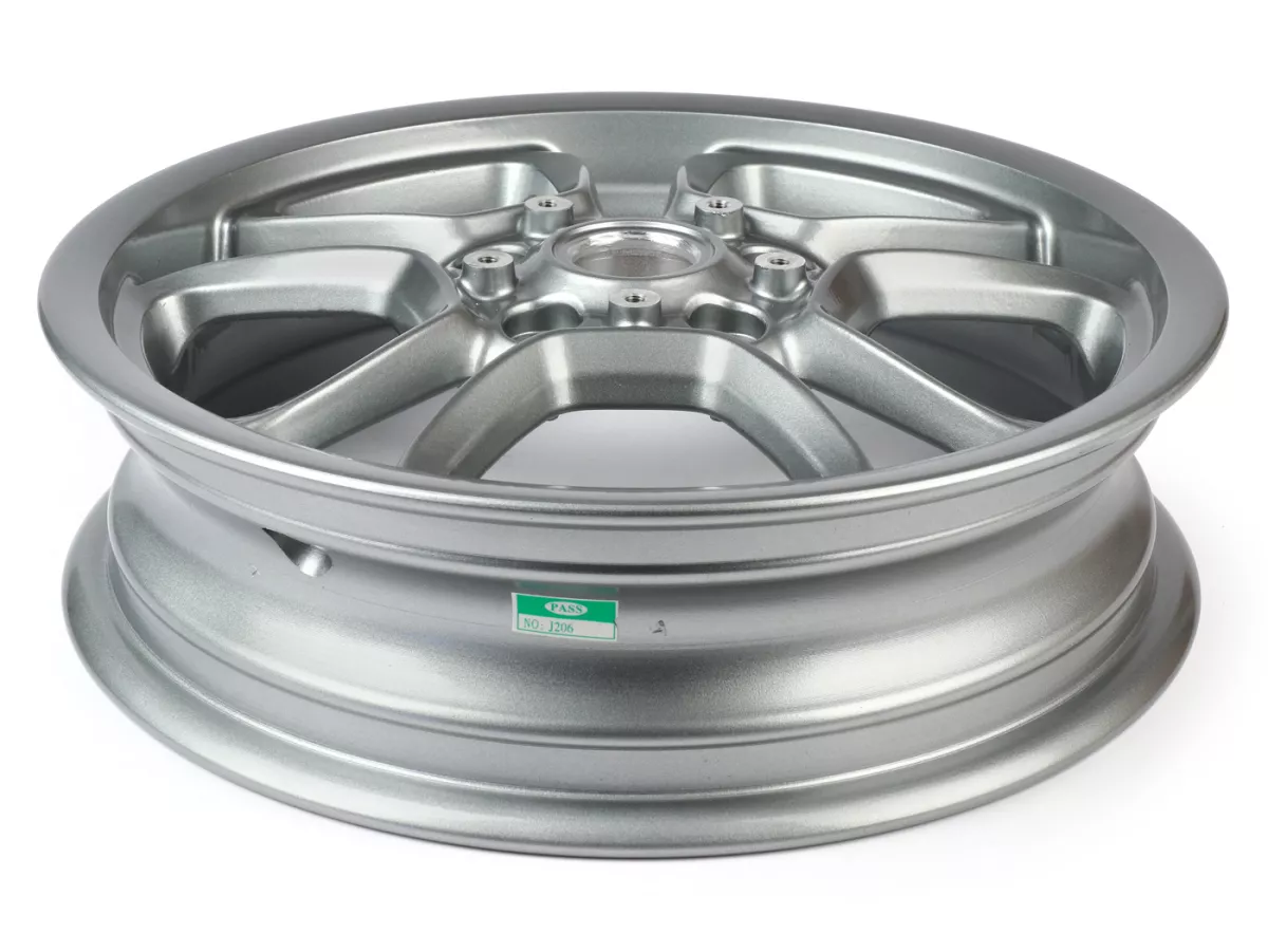 Roda, abu-abu, belakang -PIAGGIO 3.00-12 inci - 10 jari-jari - Vespa GTS, GTS Super, GTV, Sei Giorni, GT 60, GT, GT L 125-300ccm
